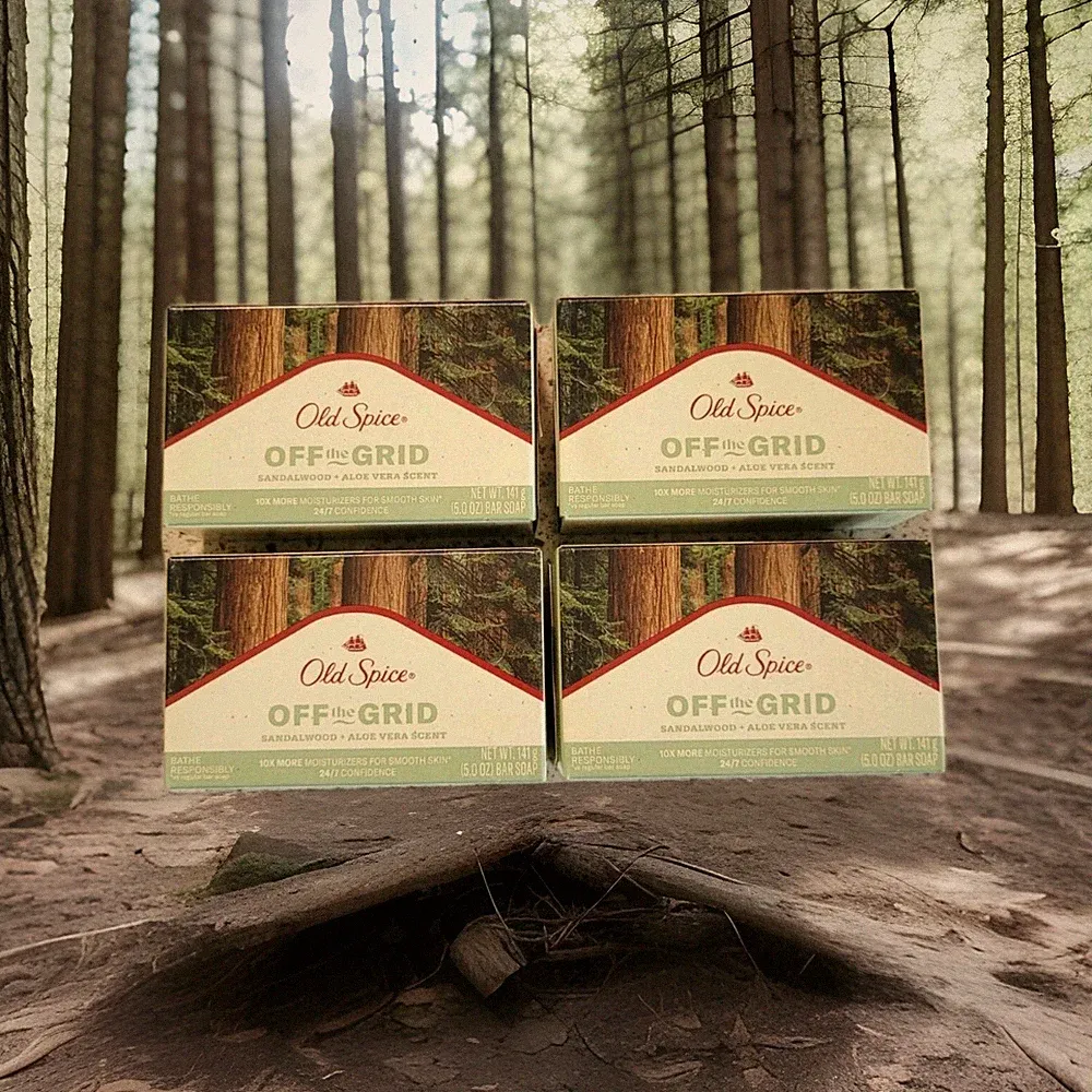 4 Old Spice Off The Grid Sandalwood & Aloe Vera Bar Soap 5oz Each Discontinued