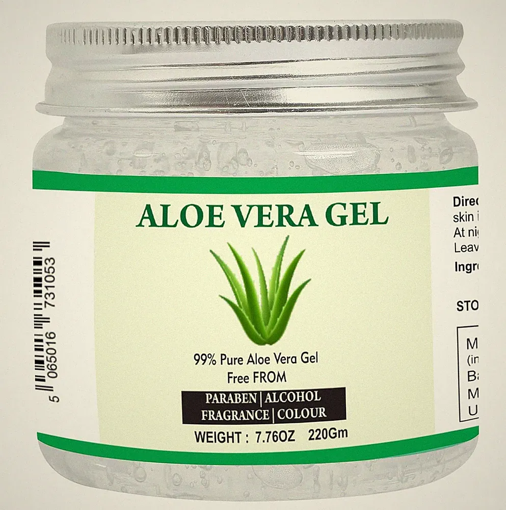 Aloe Vera Gel, 100% Pure Natural, 7.76 Oz for Face Skin & Hair Care