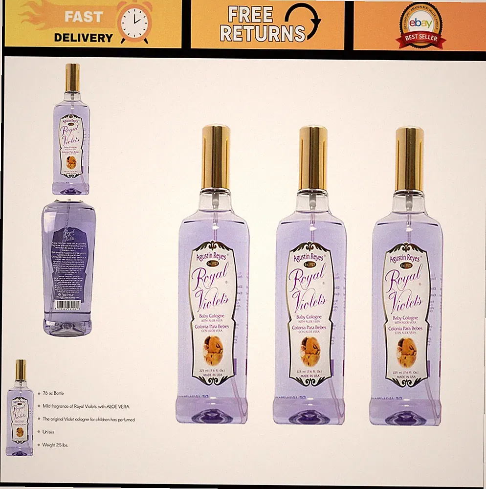 Baby Cologne with Aloe Vera - Clean, Mild, Long Lasting Fragrance - 3 Pack, 7.6