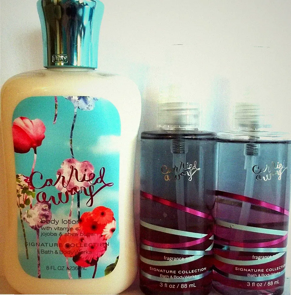 Bath Body Works CARRIED AWAY Travel Fragrance Mist & Full Size Body Lotion, NEW