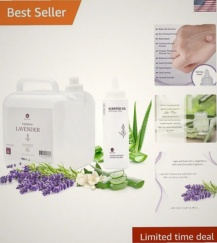 Conductive Transmission Gel with Aloe Vera – Lavender Scented - Non-Irritatin...