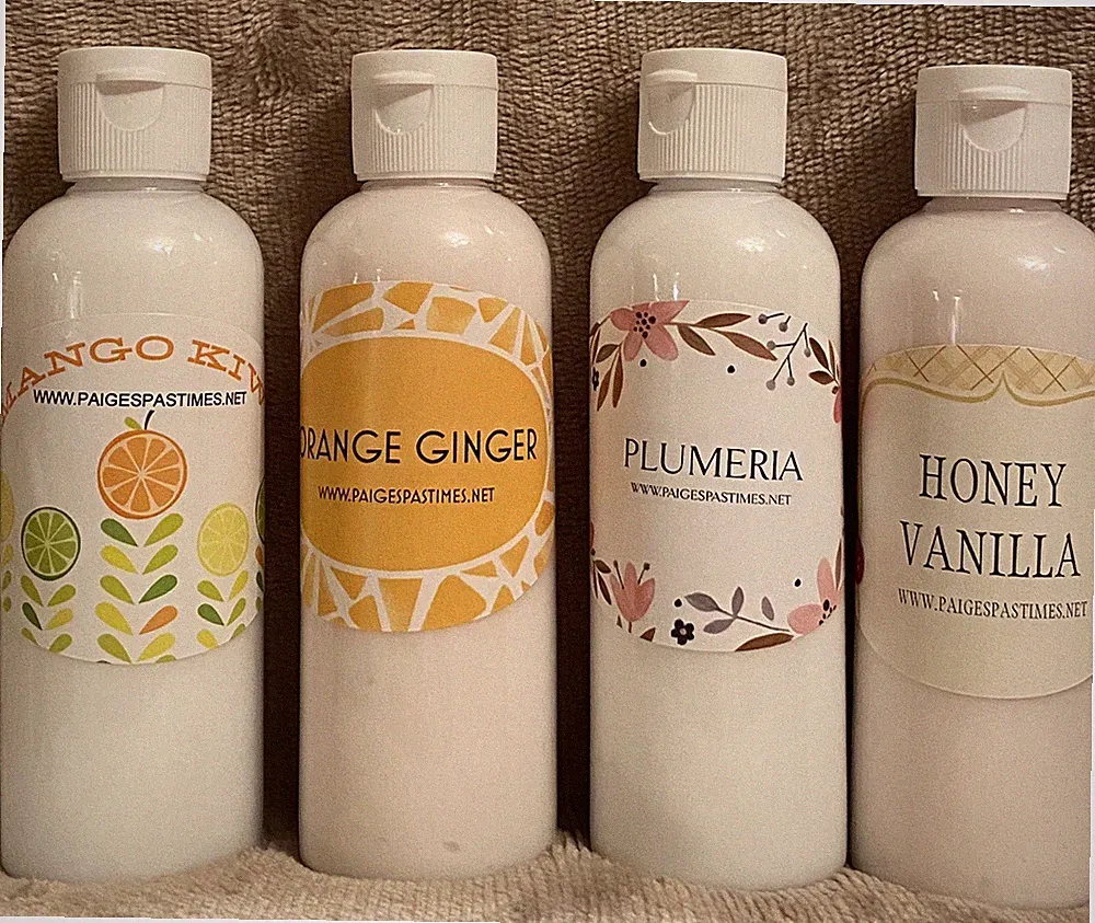 Hand & Body Lotion Set 4 3.5 Oz. Shea Aloe Vitamin E Essential Fragrance Oils