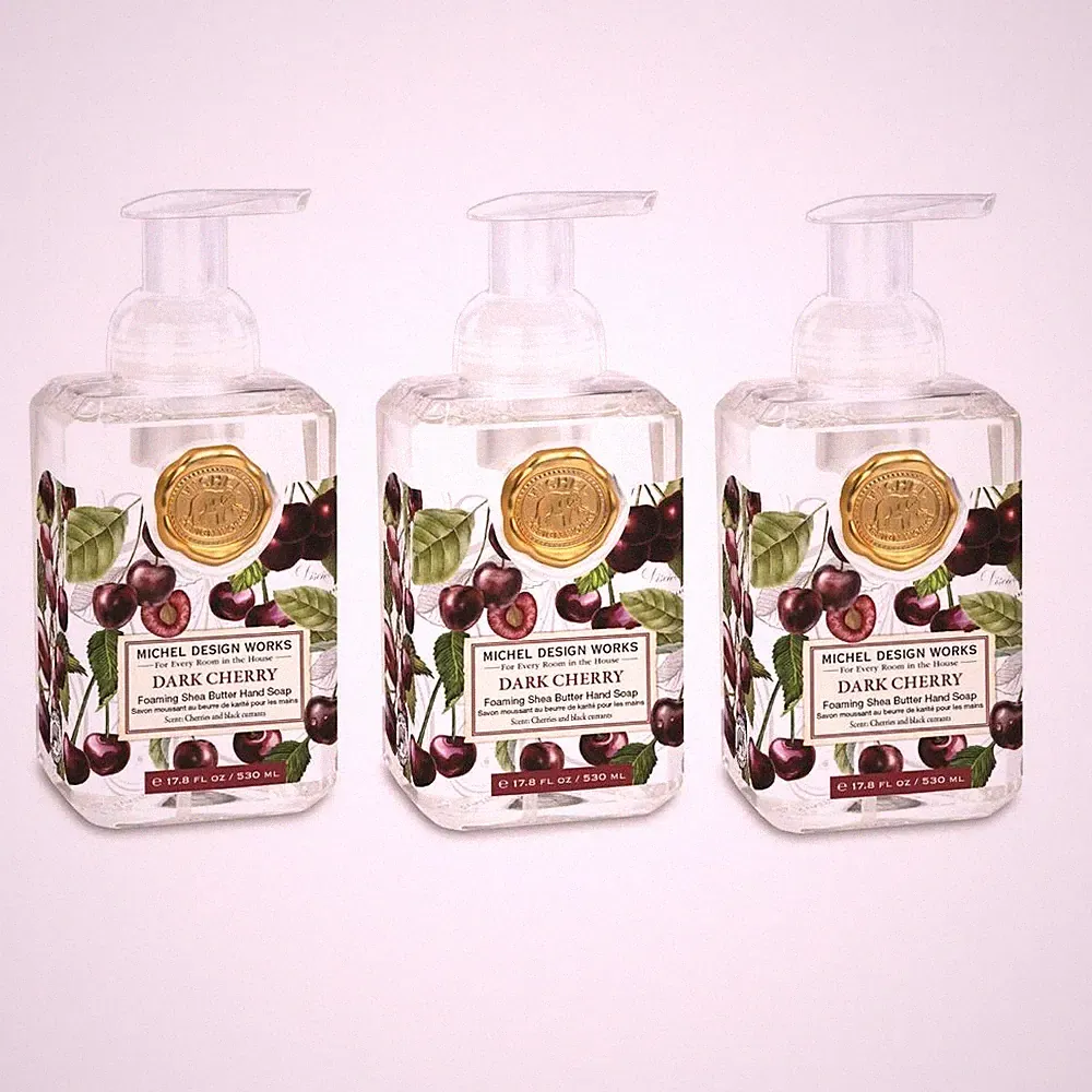 Michel Design Works Dark Cherry & Honey Blossom Scent Foaming Hand Soap Set of 3