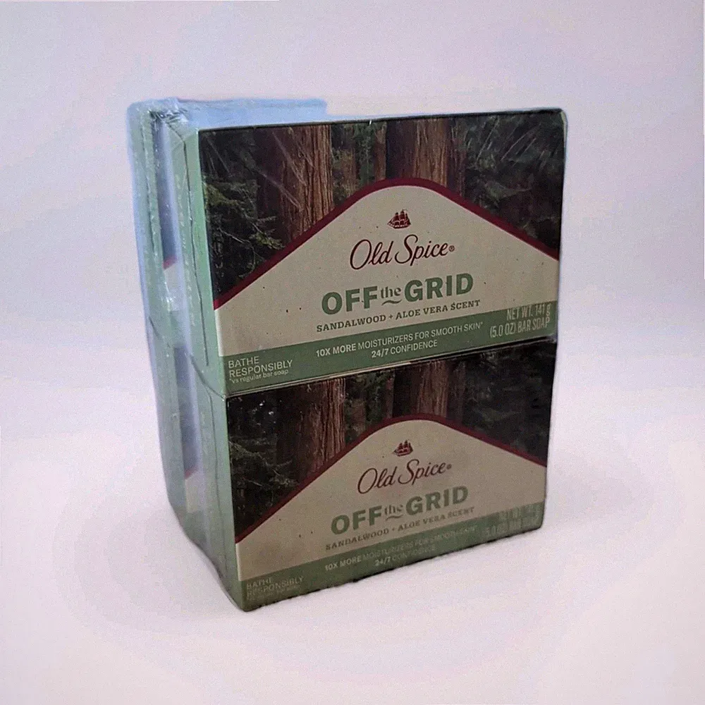 Old Spice Off the Grid Sandalwood + Aloe Vera Scent Bar Soap 5 oz. ea Lot 4