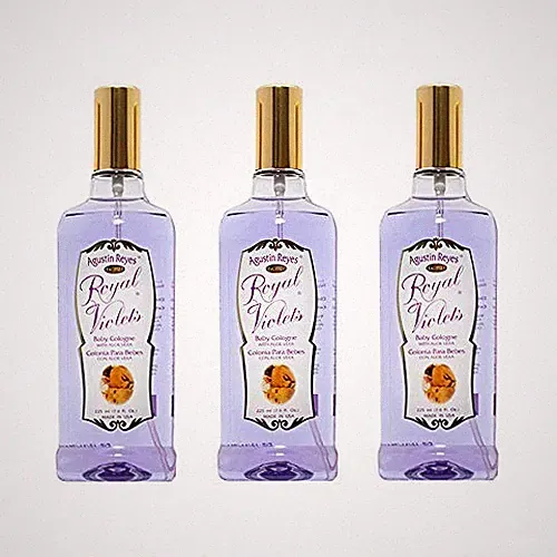 Royal Violets Baby Cologne With Aloe Vera. 7.6 Fl Oz / 225 ml. Pack of 3